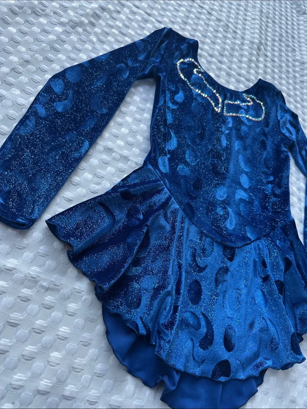 Girls' Blue Sparkle Ice Skating Dress Small